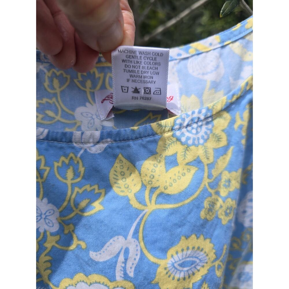 Lanz Of Salzburg 2X Blue Floral Sleeveless cottage core summer dress 100% cotton - Picture 9 of 10